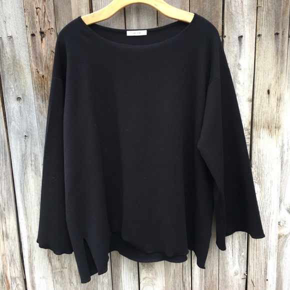The Row Sweaters - The Row Jaslyn Virgin Wool Blend Sweater Black L